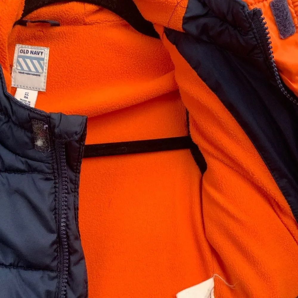 OLD NAVY | 3T TODDLER PUFFER SNOW WINTER COAT | LONG SLEEVE W HOOD